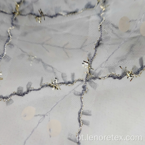 Poliéster LureX Metallic Knit Sequin Bordado Tecido De Malha
